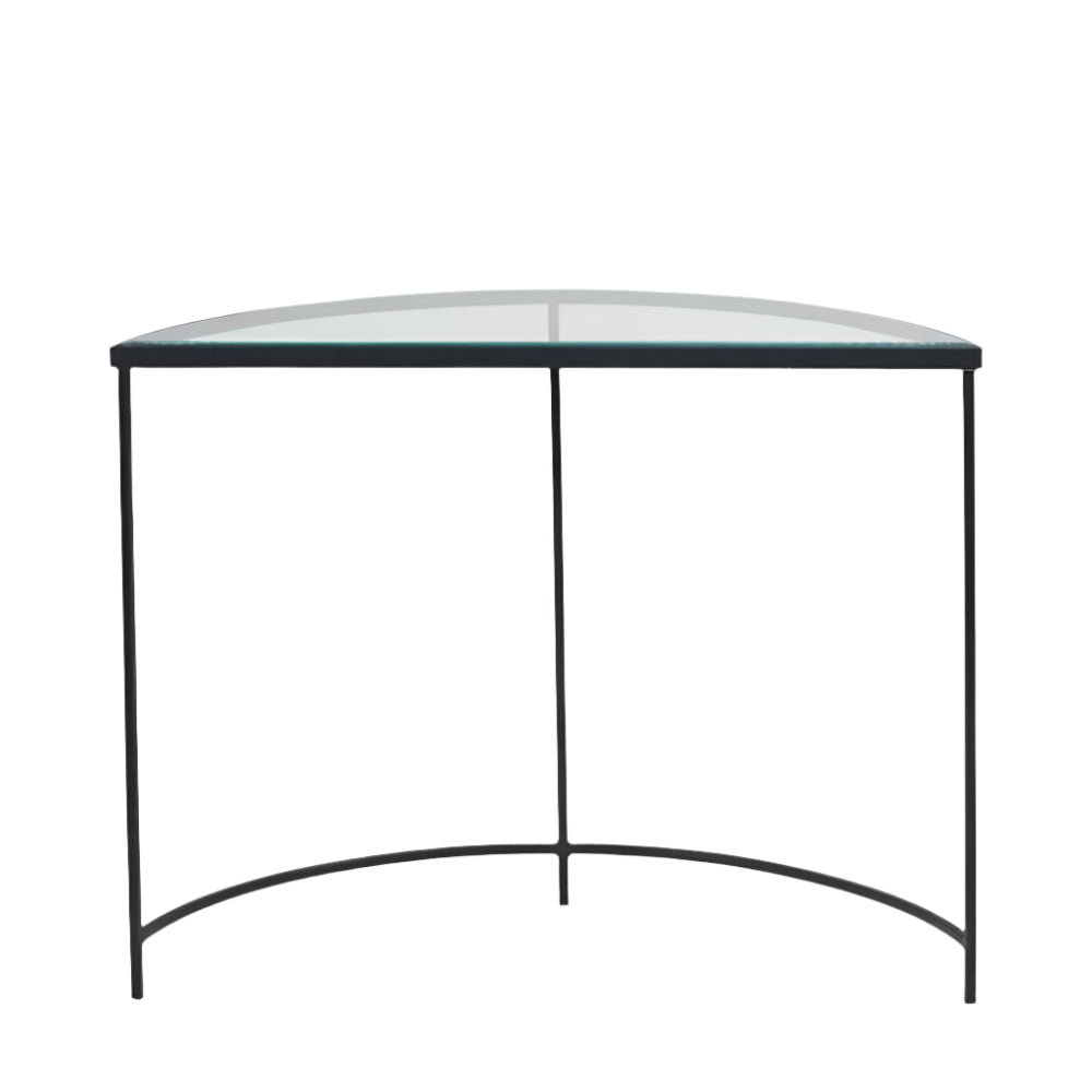 Marazzi Bevelled Glass Half Moon Console Table