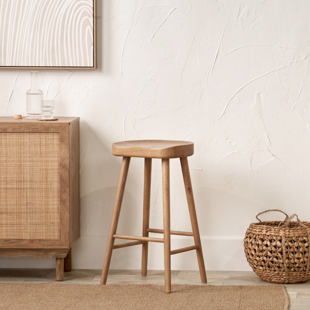 Laselle Ash Wood Bar Stool