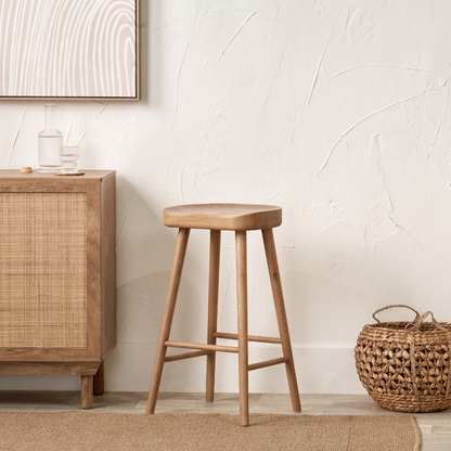 Laselle Ash Wood Bar Stool