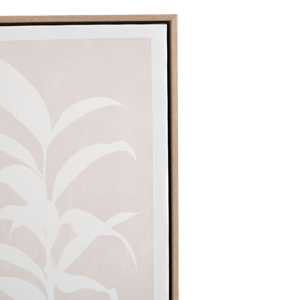 Canvases Natural and Black Leaf Print with Natural Frames
