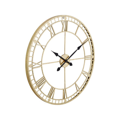 Metal Antique Gold Round Wall Clock Large