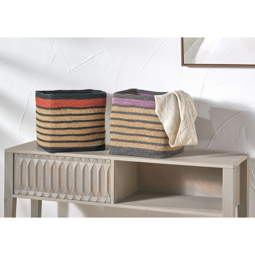 Seagrass Stripe Square Basket