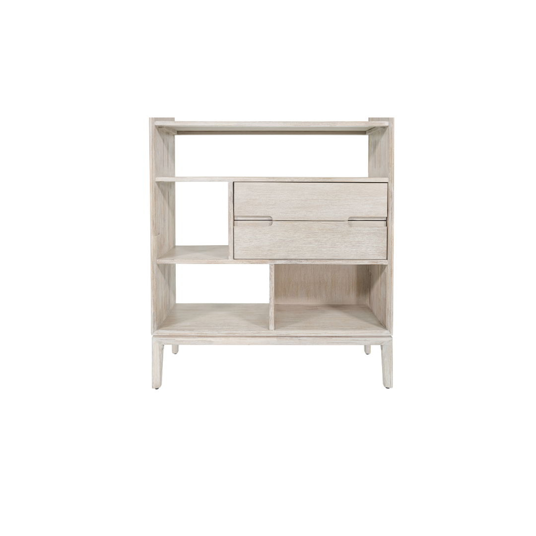 Gio White Sand Acacia Wood Shelf Unit