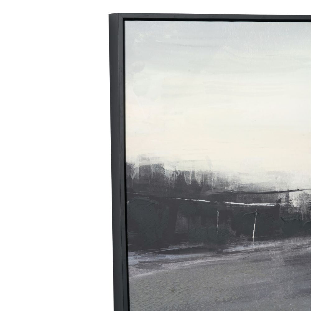 Canvas Monochrome Landscape with Black Frame