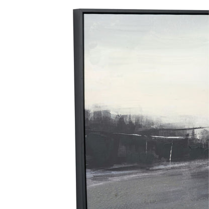 Canvas Monochrome Landscape with Black Frame