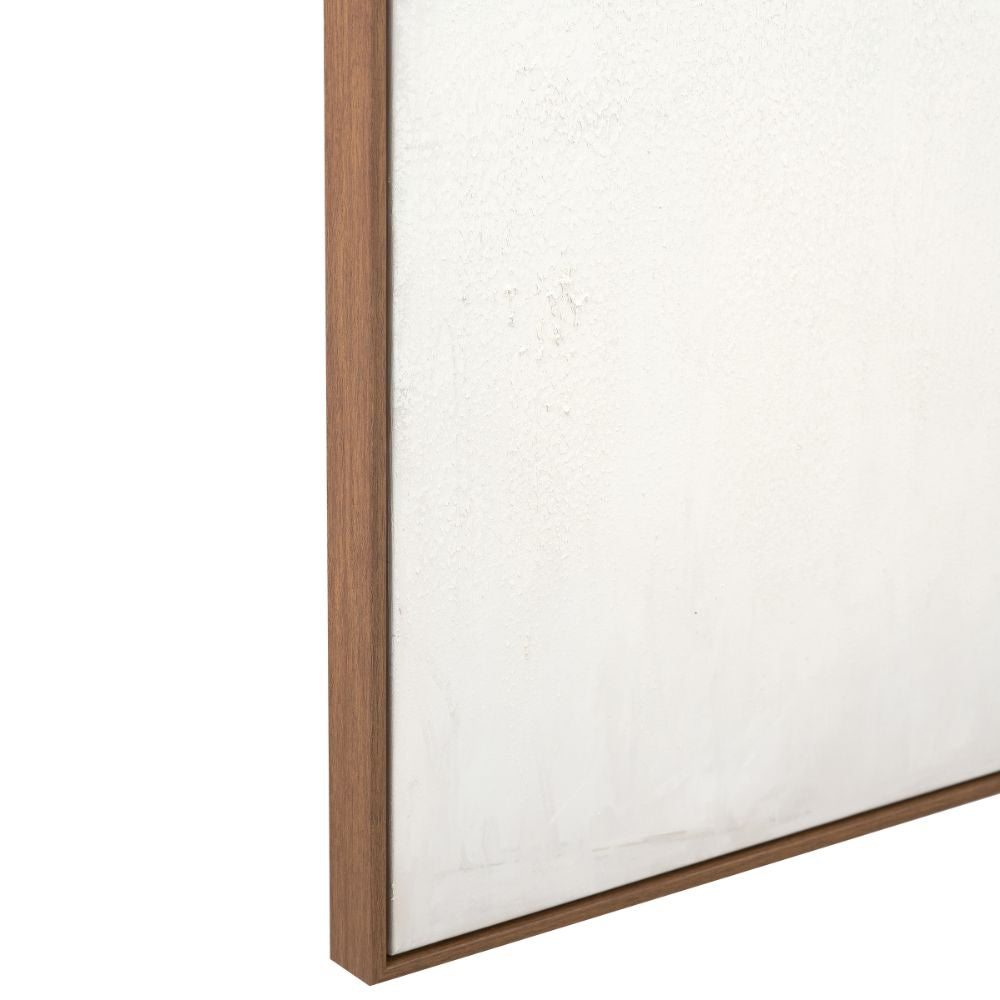 Abstract Canvas Natural and White with Natural Frame Large