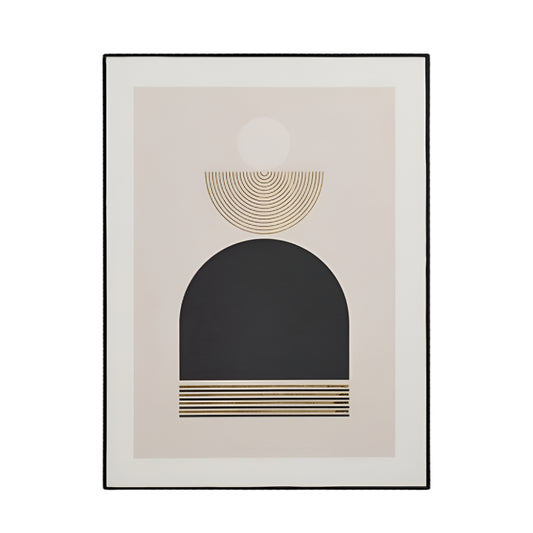 Art Deco Print with Gold Detail and Black Frame