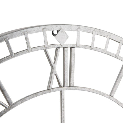 Metal Antique Silver Round Wall Clock Large