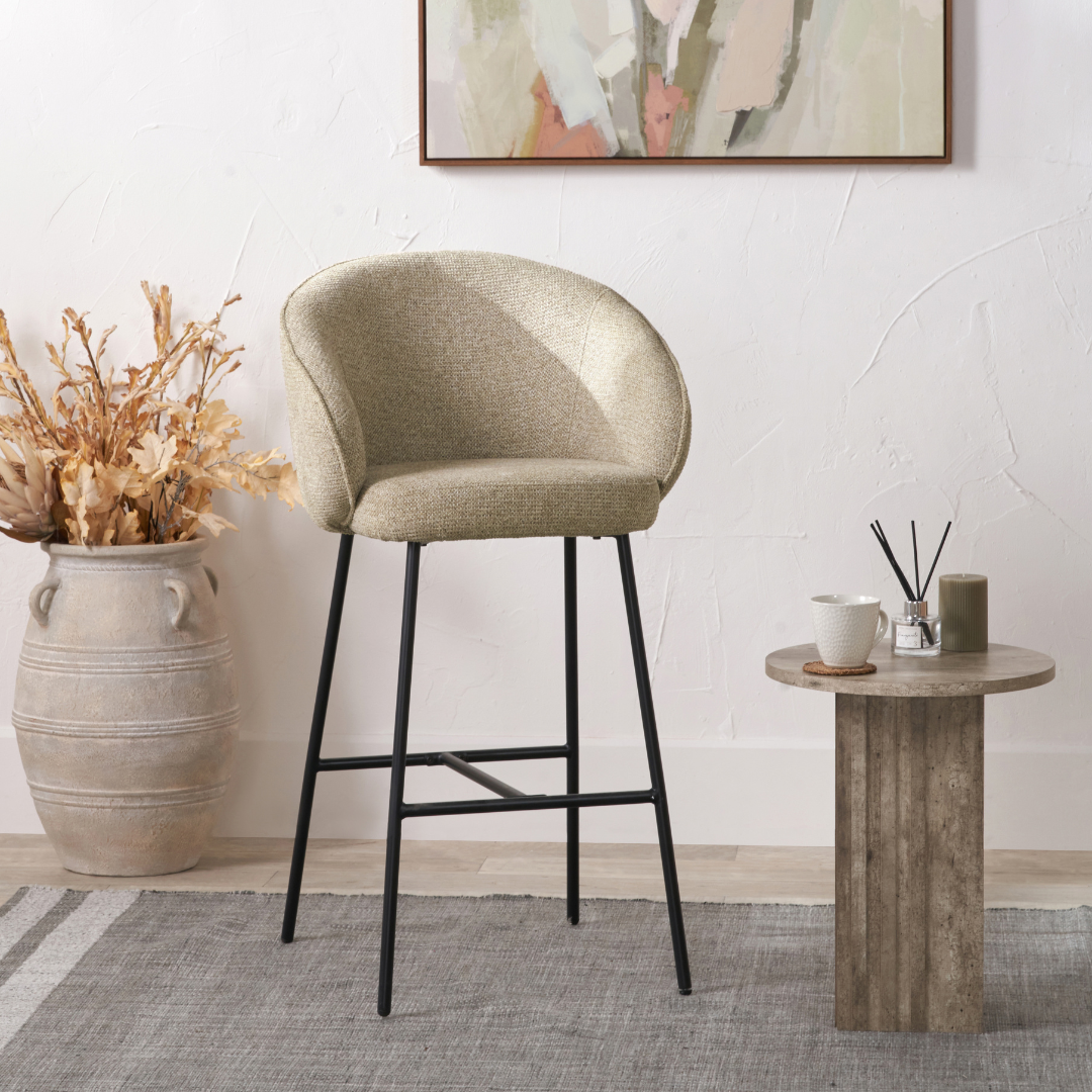 Kelsby Mocha Textured Bar Stool