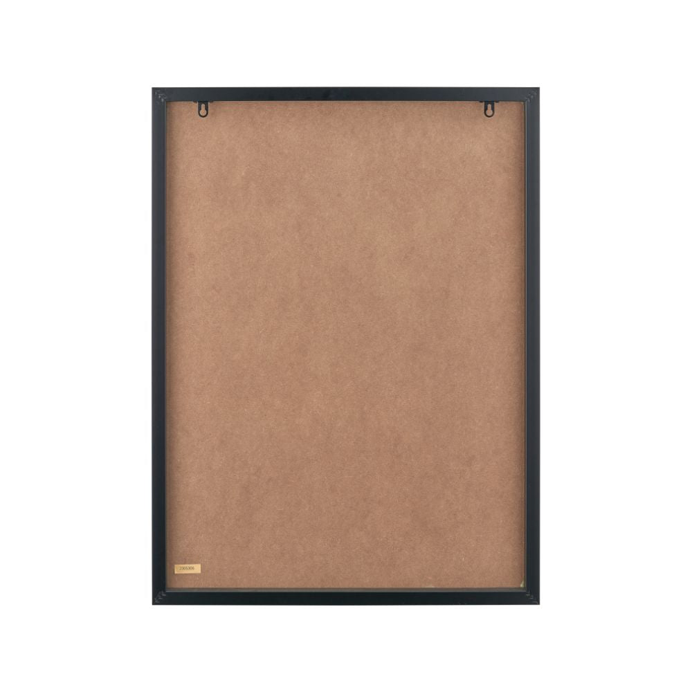 Canvas Natural with Black Stripe Pattern and Black Frame