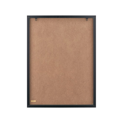 Canvas Natural with Black Stripe Pattern and Black Frame