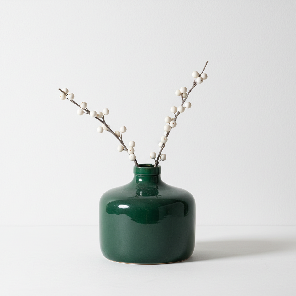 Garda Emerald Glazed Chive Vase
