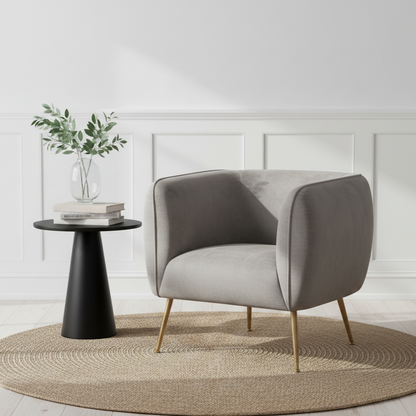 Lucca Velvet and Metal Armchair