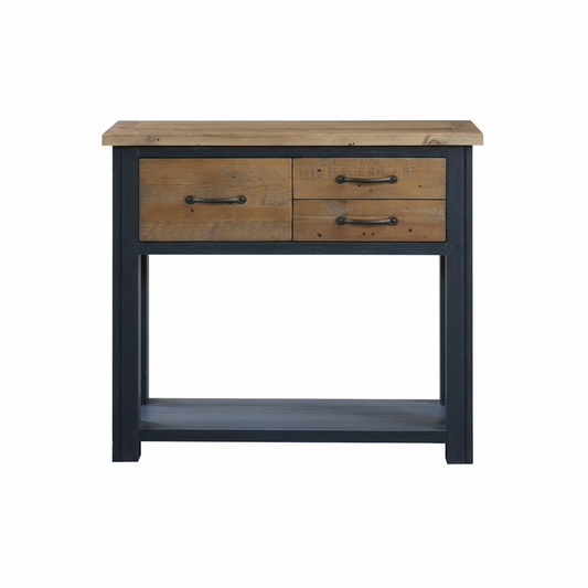 Splash of Blue Reclaimed Wood Small Console Table