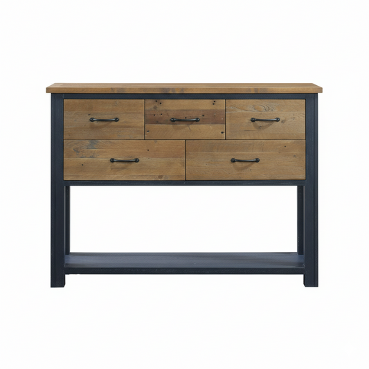 Splash of Blue Reclaimed Wood Console Table