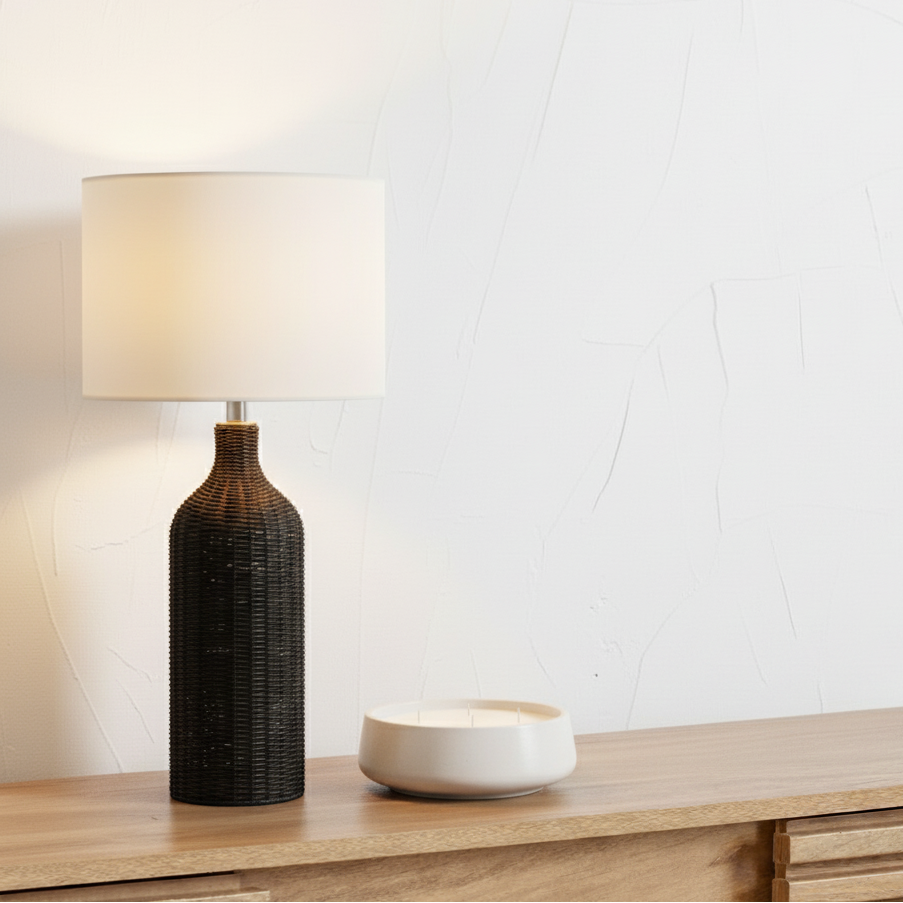 Anika Rattan Bottle Table Lamp