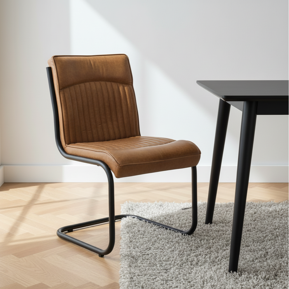 Billy Brown Leather Dining Chair
