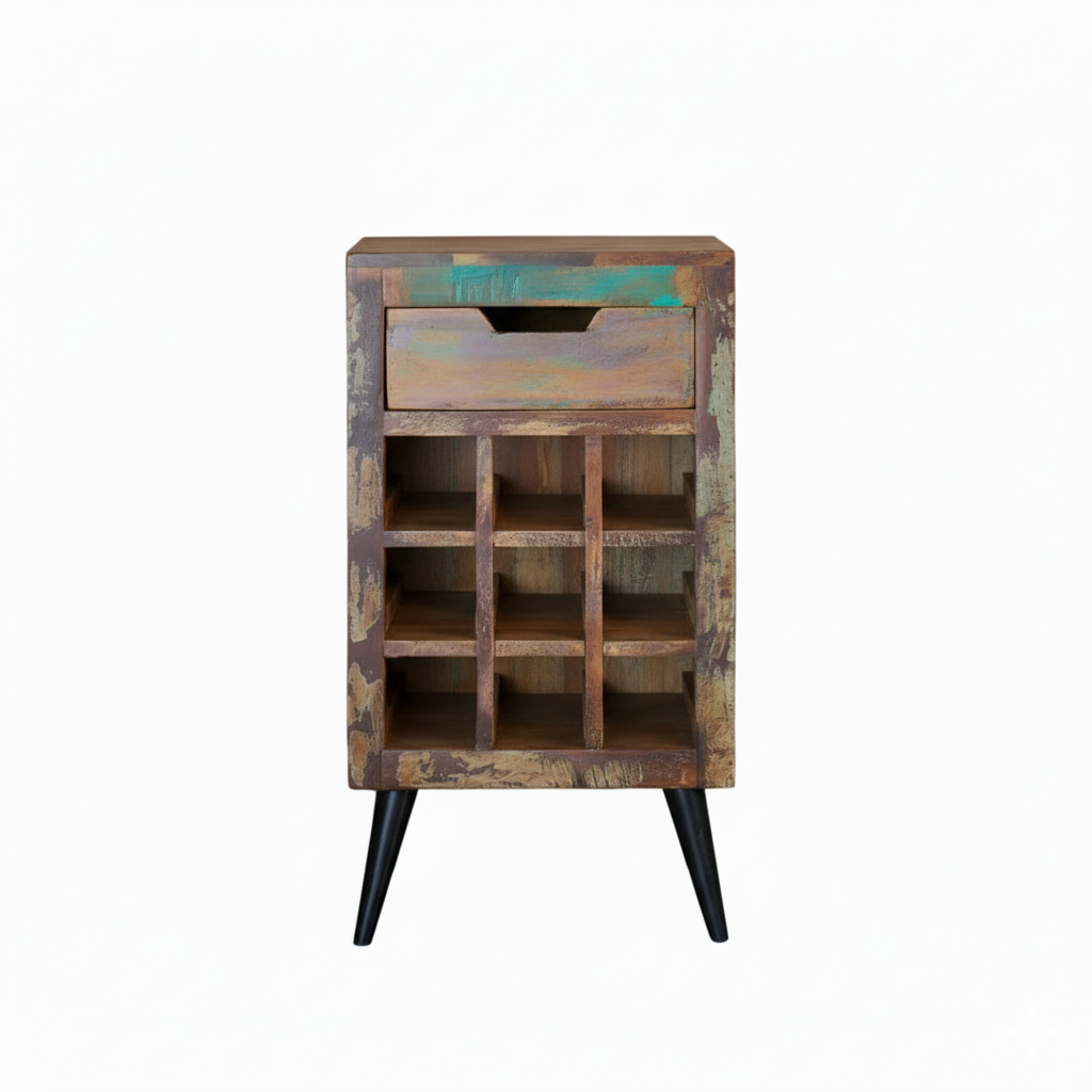 Coastal Chic Wine Rack Lamp Table