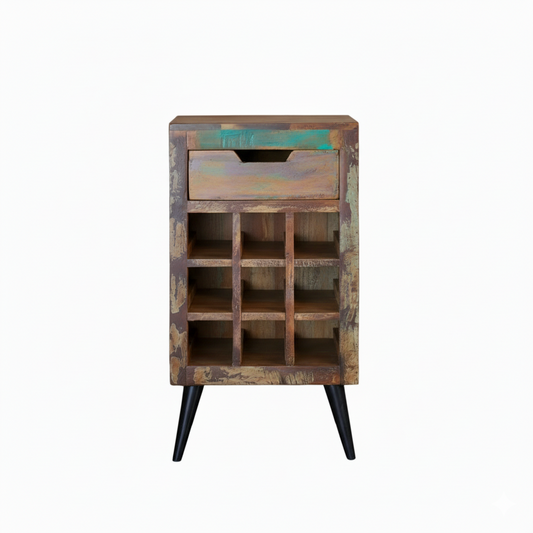 Coastal Chic Wine Rack Lamp Table