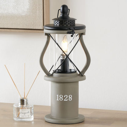 Gibson Pine Wood White Lantern Table Lamp