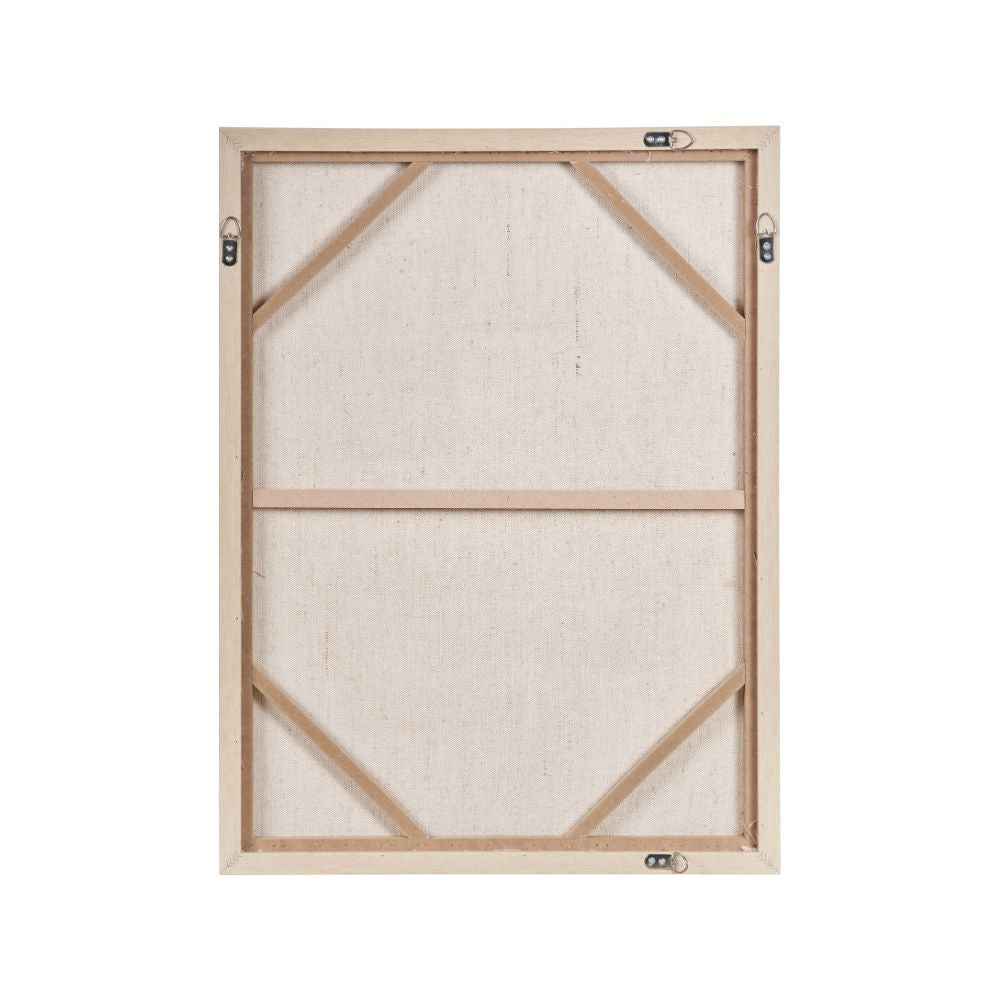 Textured Canvas White and Natural with Natural Frame