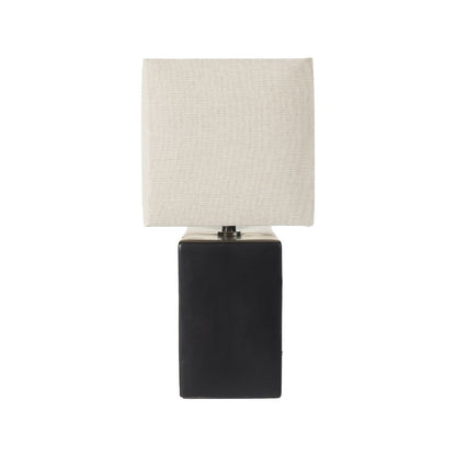 Ceramic Block Black Rectangular Table Lamp