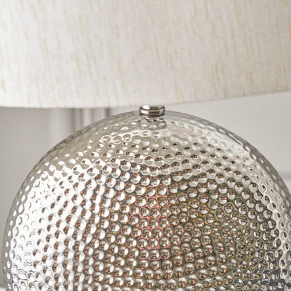 Ceramic Mabel Silver Dot Textured Table Lamp