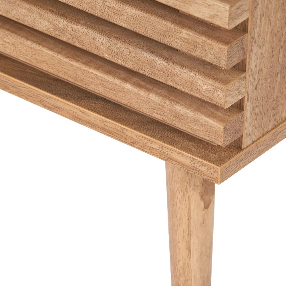 Larvik Natural Eucalyptus Wood 2 Door 2 Shelf Unit