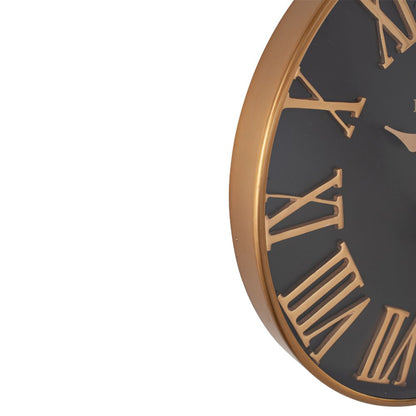 Metal Antique Gold and Black Wall Clock