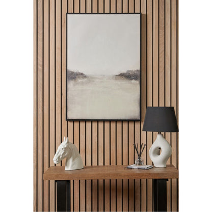 Abstract Canvas Grey and White with Black Frame