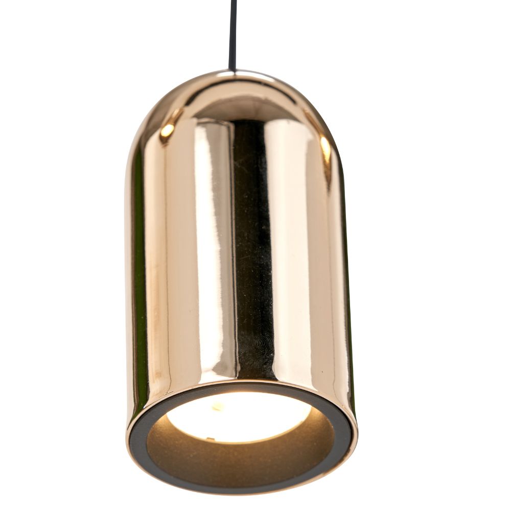 Xena Black and Rose Gold Metal 5 Drop LED Pendant
