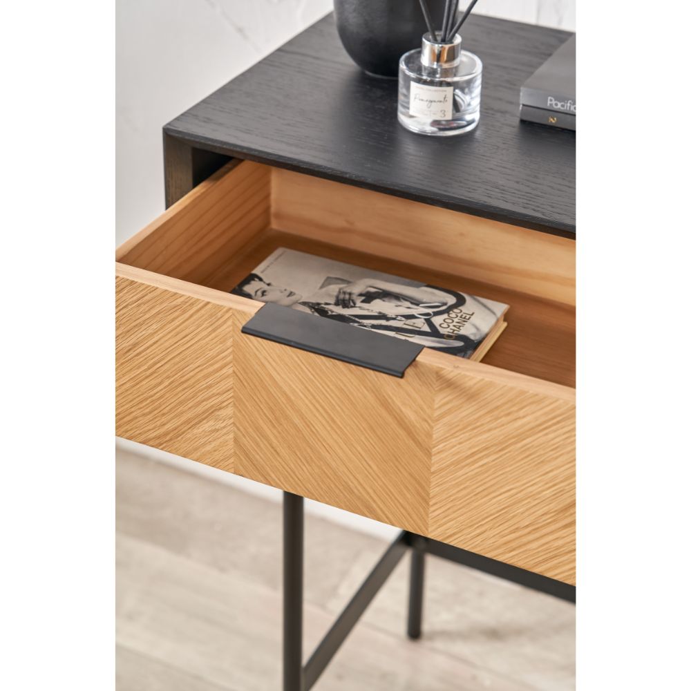 Hailee Pine Wood 2 Drawer Console Table