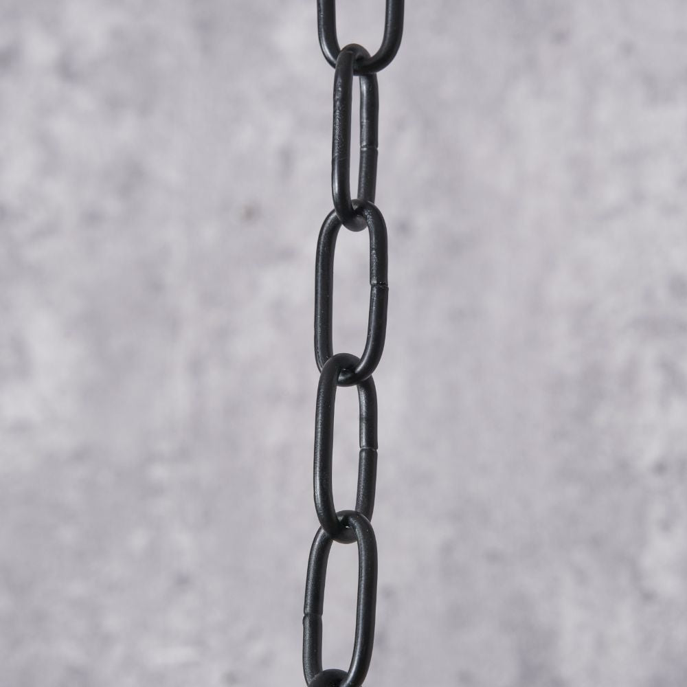 Llewellyn Matte Black Metal and Glass 4 Bulb Pendant