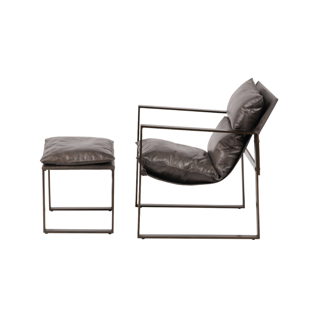 Nico Leather Chair and Footstool