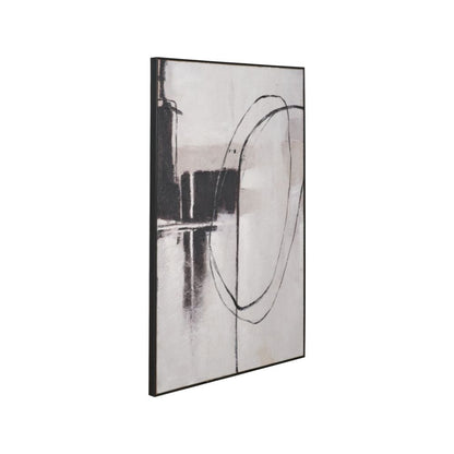 Canvas Monochrome Abstract with Black Frame