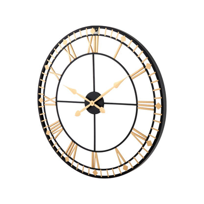 Metal Antique Bronze and Gold Round Large Wall Clock