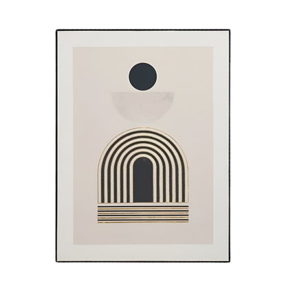 Art Deco Print with Linear Gold Detail and Black Frame
