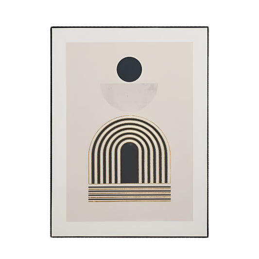 Art Deco Print with Linear Gold Detail and Black Frame