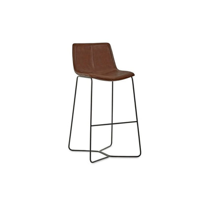 Joren Tan Brown PU Leather Bar Stools (Set of 2)