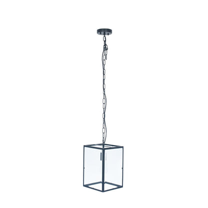 Llewellyn Matte Black Metal and Glass Pendant
