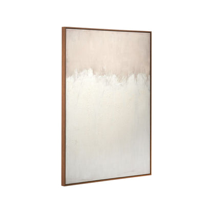 Abstract Canvas Natural and White with Natural Frame Large