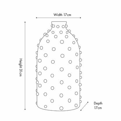 Kali Textured Dot Stoneware Vase