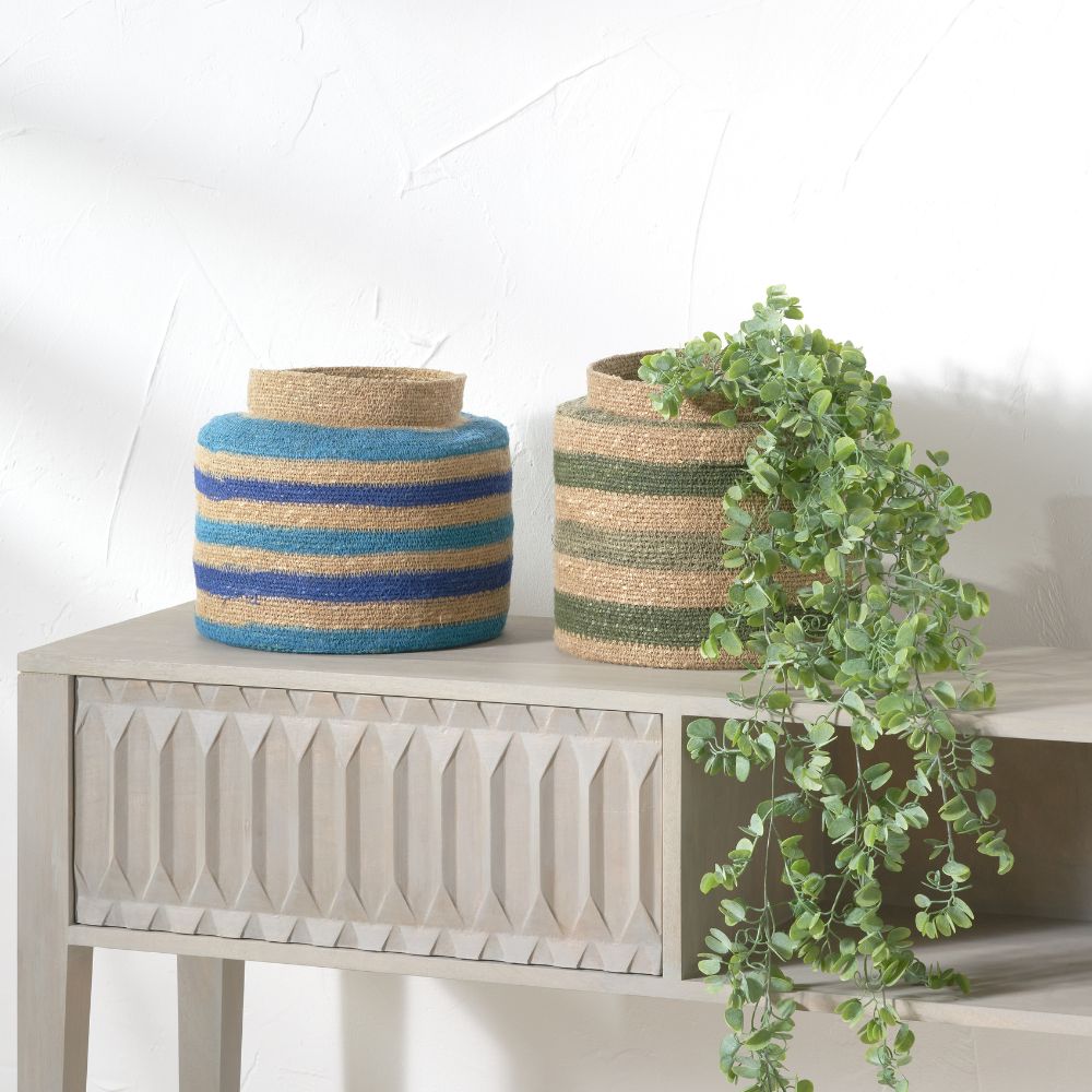Seagrass Stripe Round Basket