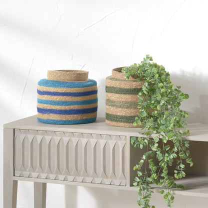 Seagrass Stripe Round Basket