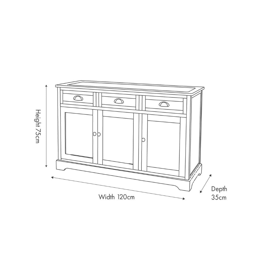 Croft Linen Pine Wood Sideboard