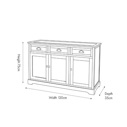 Croft Linen Pine Wood Sideboard