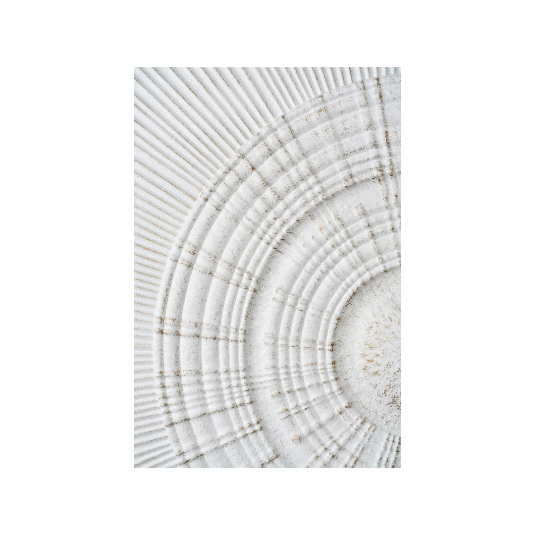 Antique White Moulded Metal Circle Wall Art