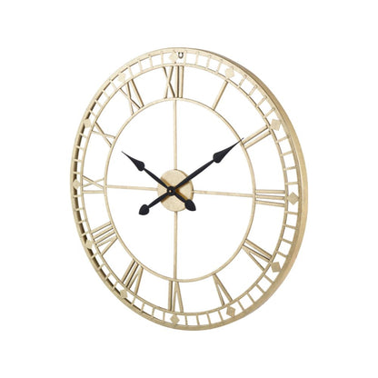 Metal Antique Gold Round Wall Clock Large