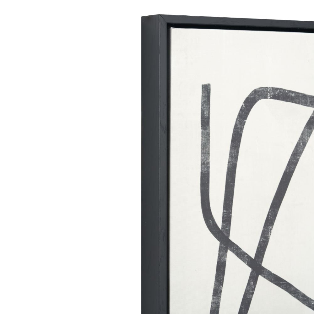 Canvases Black Squiggle Print with Black Frames (Set of 2)