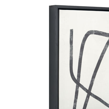 Canvases Black Squiggle Print with Black Frames (Set of 2)